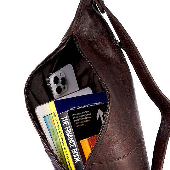 Рюкзак Dr.Koffer из натуральной кожи темно-коричневый