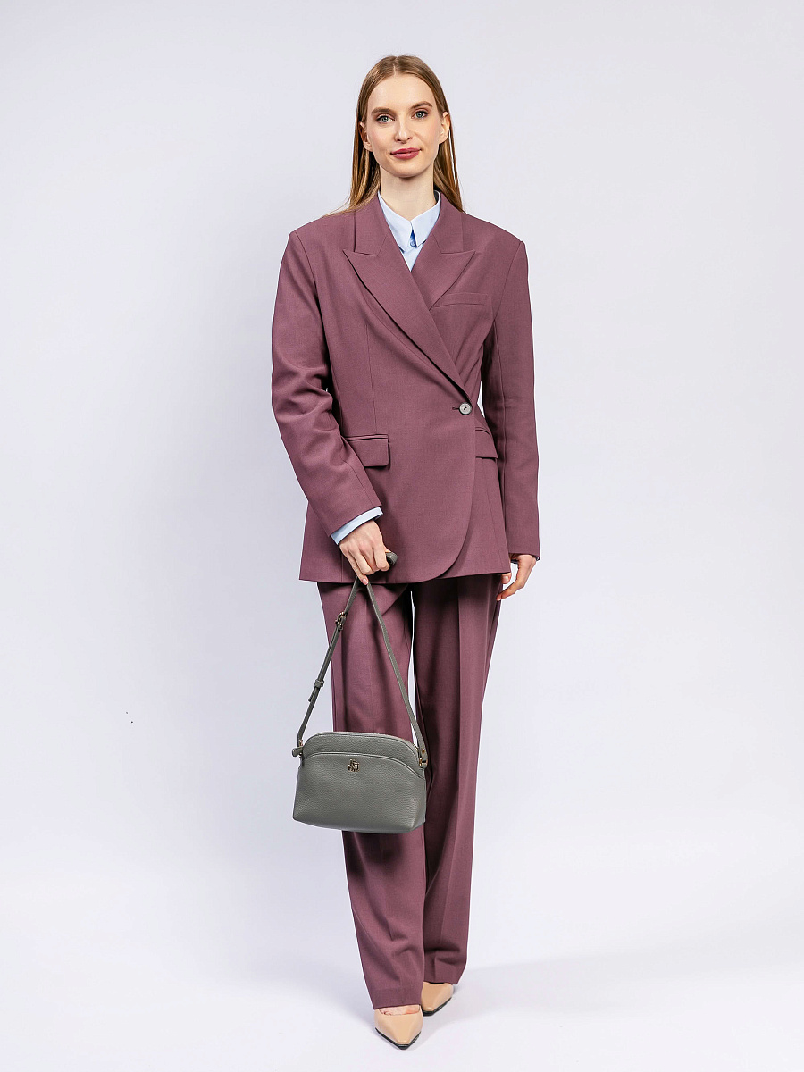 Женская сумка Dr. Koffer из натуральной кожи серая