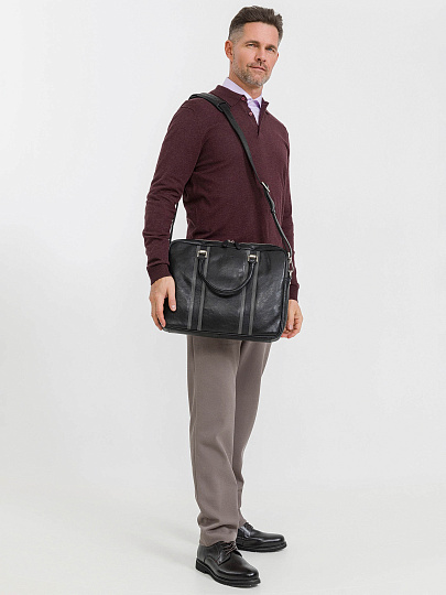 Деловая сумка Dr.Koffer из натуральной кожи черная