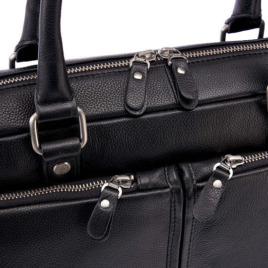 Деловая сумка Dr.Koffer из натуральной кожи черная