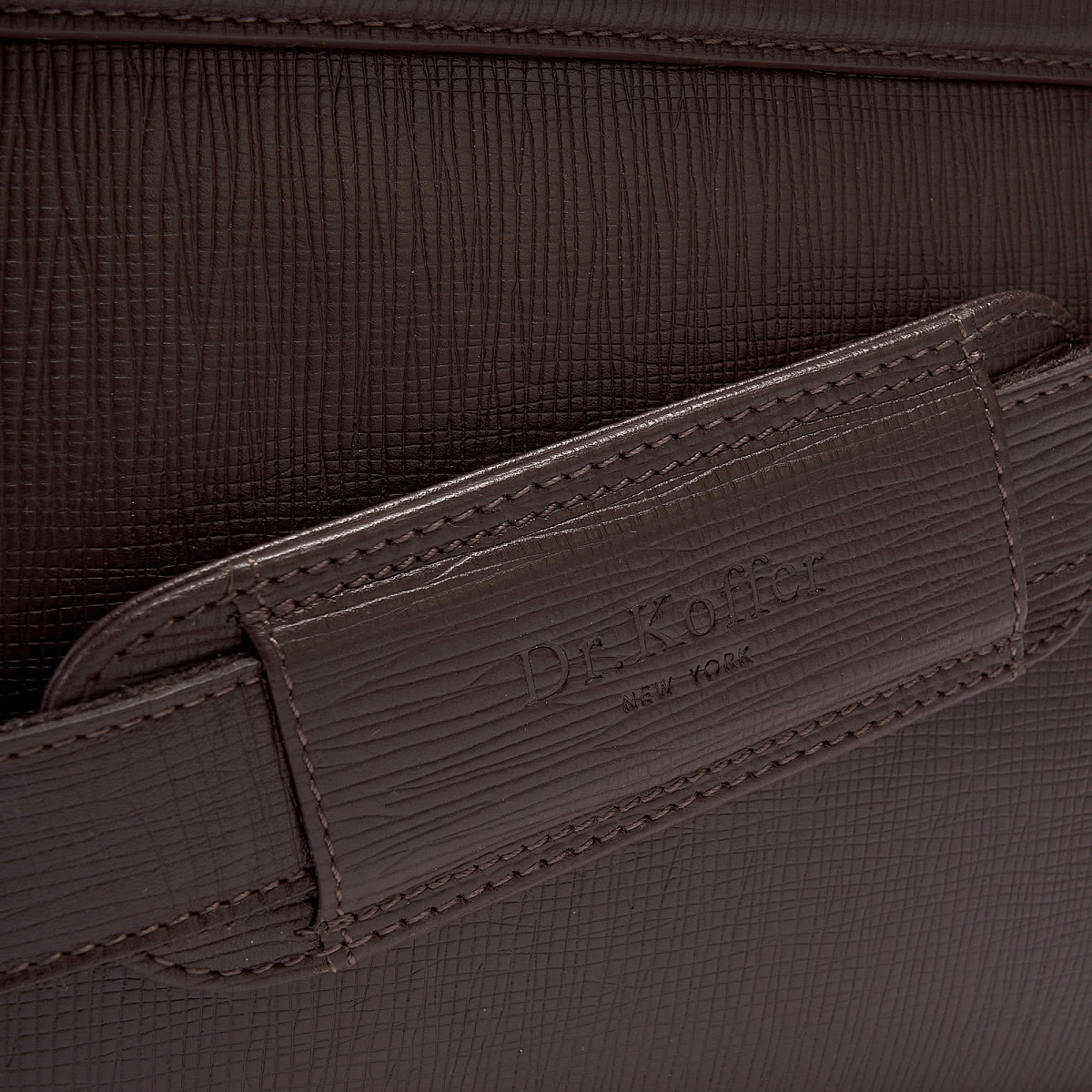 Деловая сумка Dr.Koffer из натуральной кожи темно-коричневая