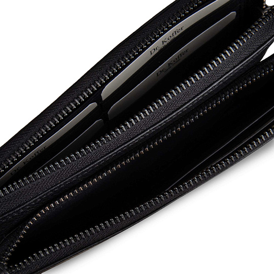 Портмоне из натуральной кожи черное