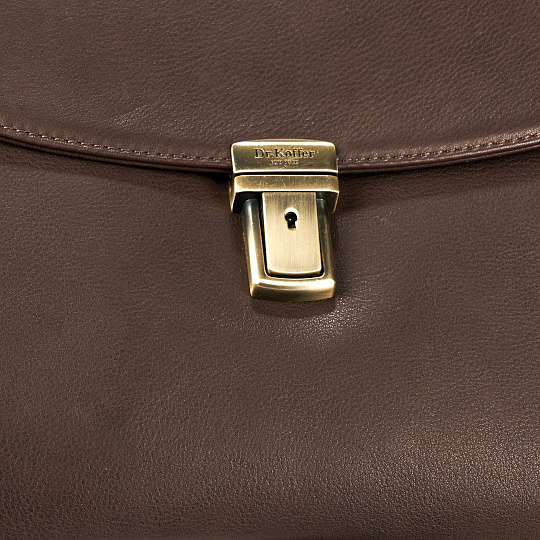 Портфель Dr.Koffer из натуральной кожи темно-коричневый