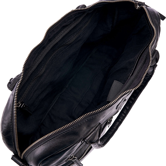 Деловая сумка Dr.Koffer из натуральной кожи черная