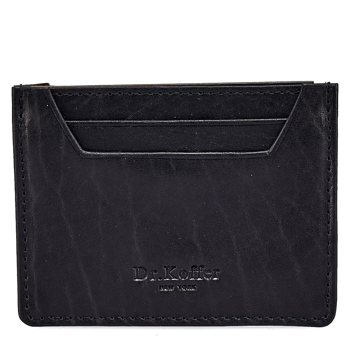 Кредитница Dr.Koffer из натуральной кожи черная