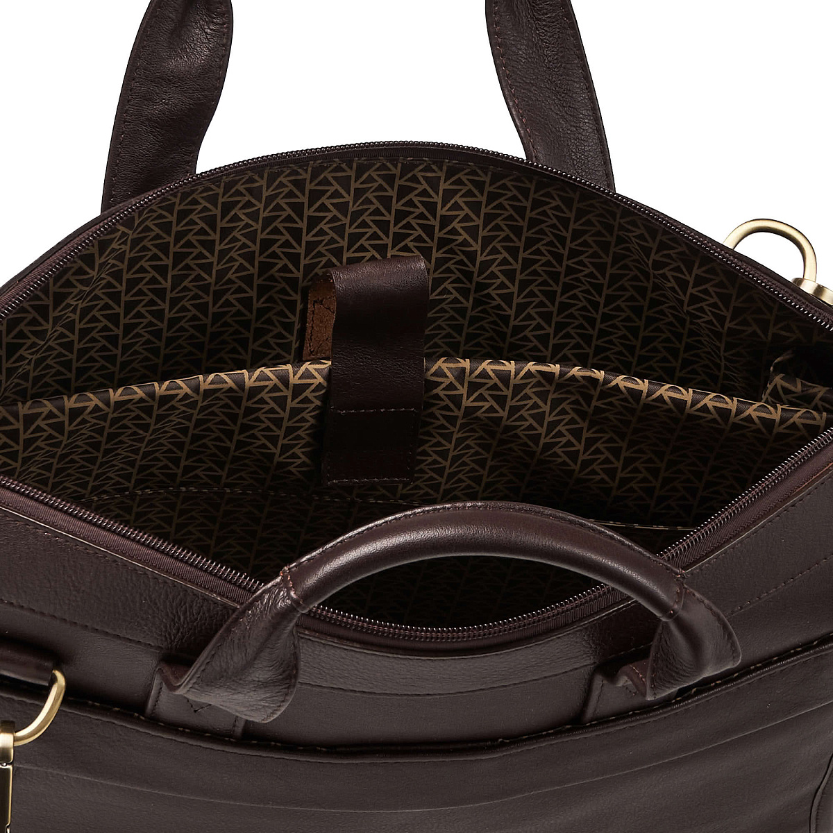 Деловая сумка Dr.Koffer из натуральной кожи темно-коричневая