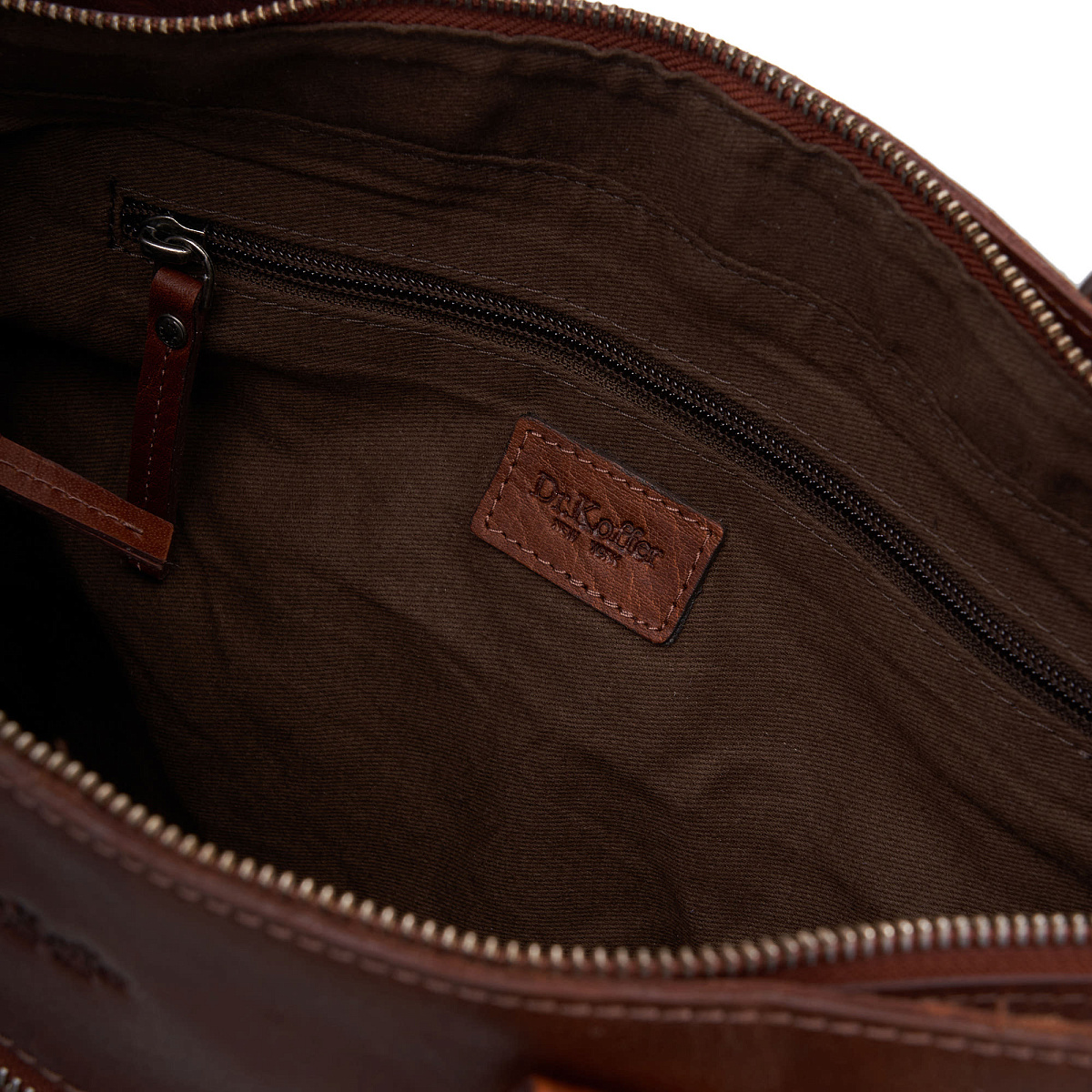 Деловая сумка Dr.Koffer из натуральной кожи коричневая