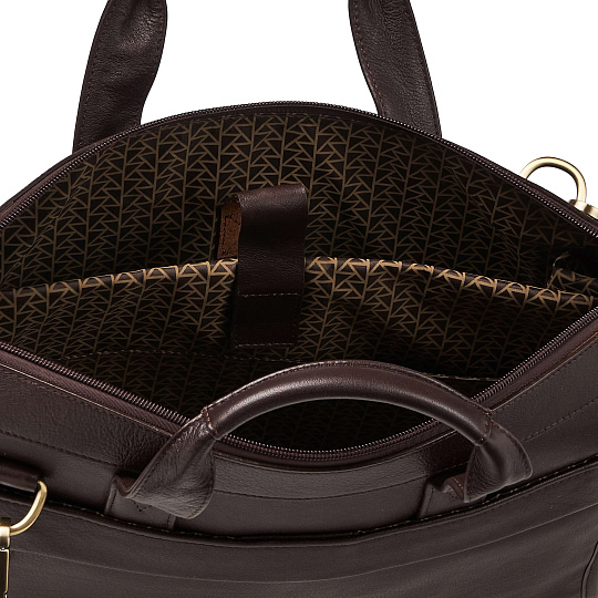 Деловая сумка Dr.Koffer из натуральной кожи темно-коричневая