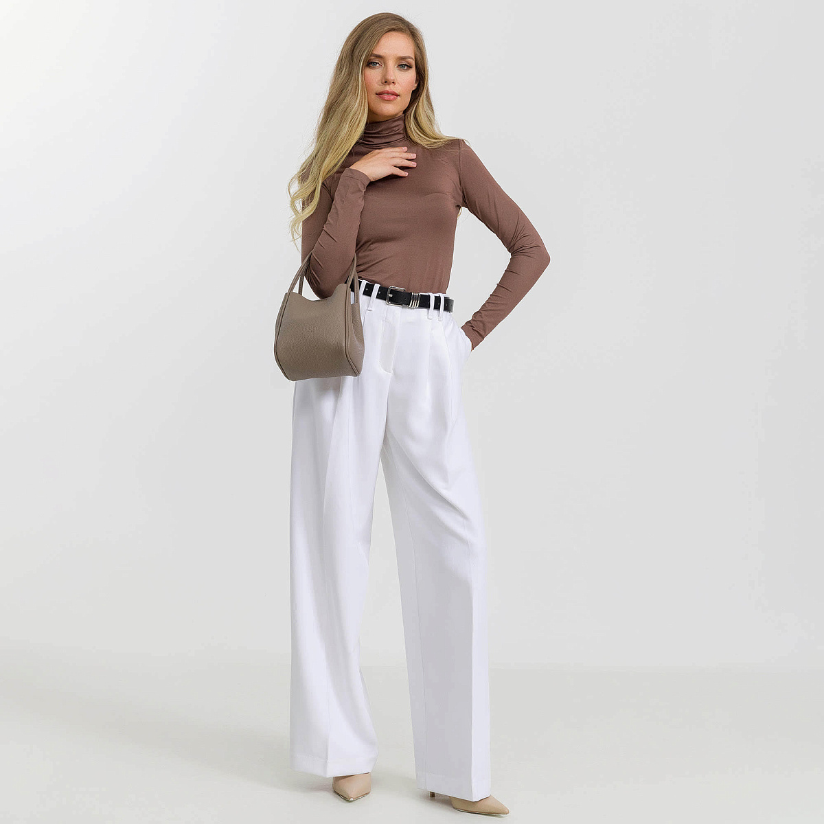 Женская сумка Dr. Koffer из натуральной кожи бежевая