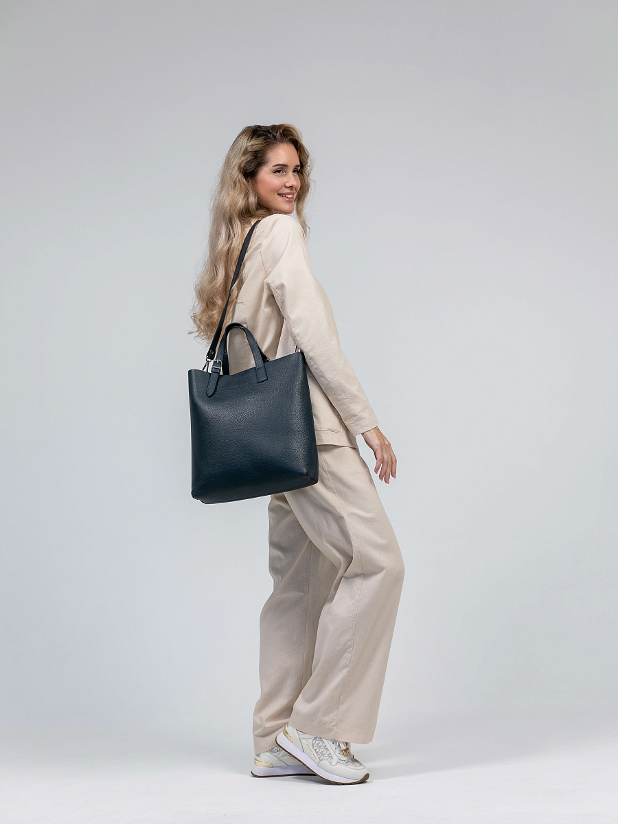 Женская сумка Dr.Koffer из натуральной кожи синяя