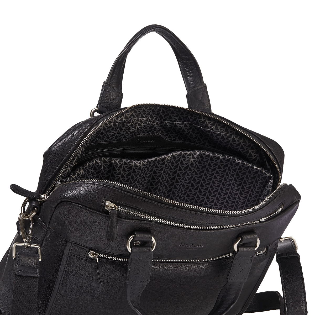 Деловая сумка Dr.Koffer из натуральной кожи черная
