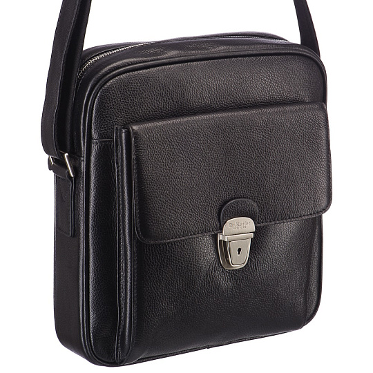 Сумка через плечо Dr.Koffer из натуральной кожи черная