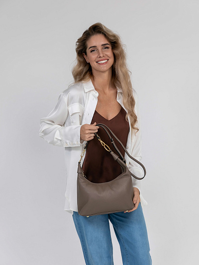 Женская сумка Dr.Koffer из натуральной кожи светло-бежевая