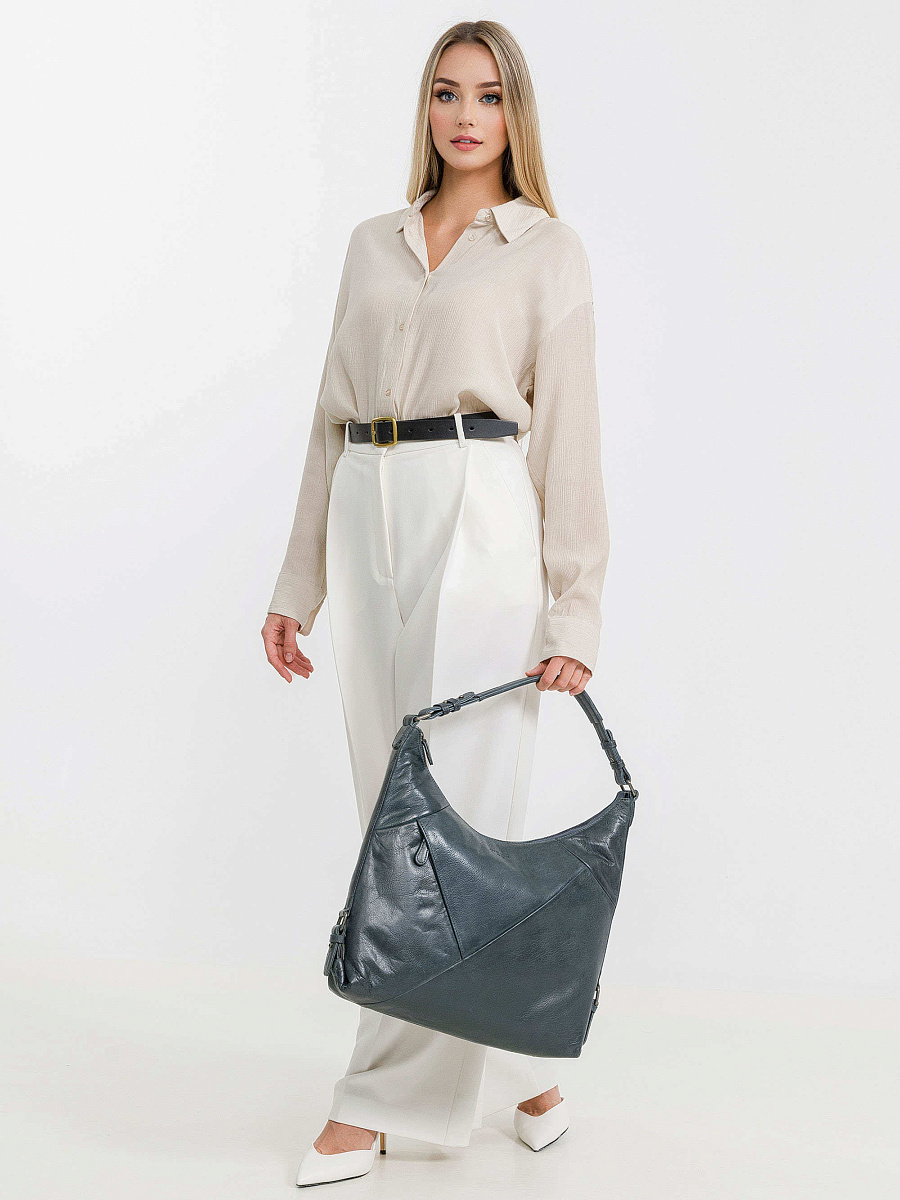 Женская сумка Dr.Koffer из натуральной кожи голубая