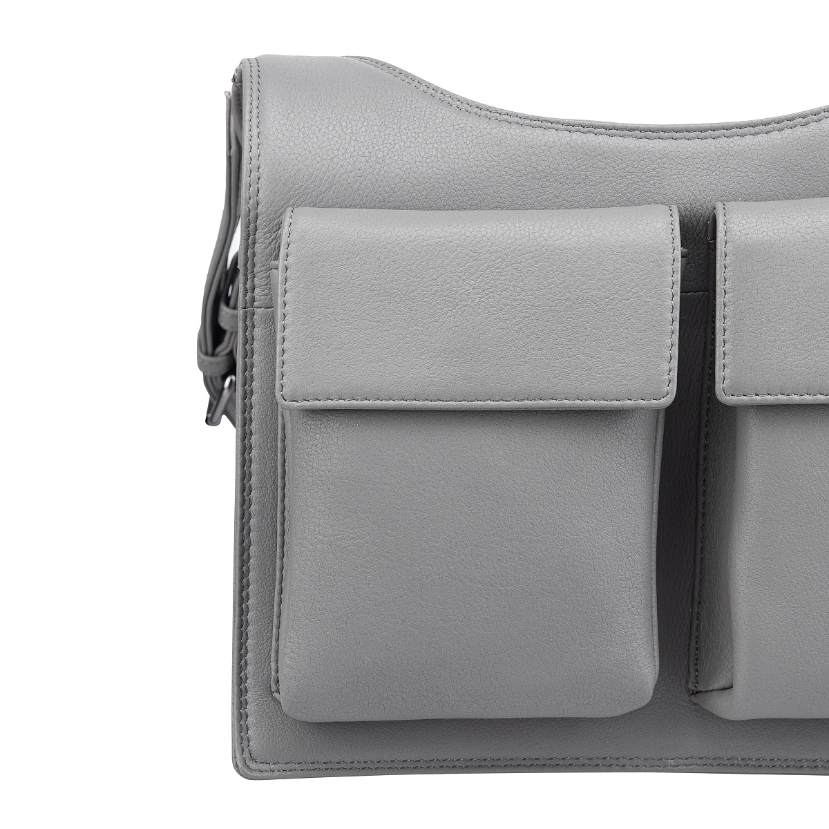 Сумка через плечо Dr.Koffer из натуральной кожи серая