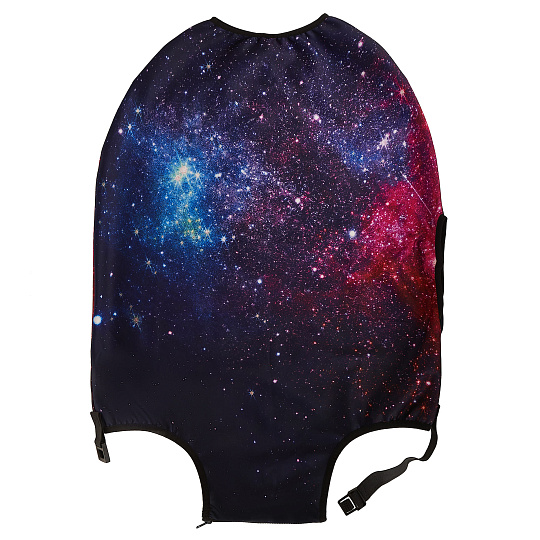 Чехол для чемодана M Dr.Koffer фиолетовый с рисунком"TRAVEL"