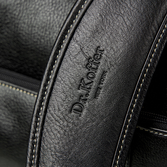 Сумка дорожная Dr.Koffer из натуральной кожи черная