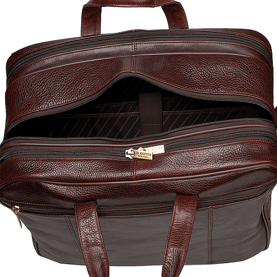 Сумка дорожная Dr.Koffer из натуральной кожи коричневая