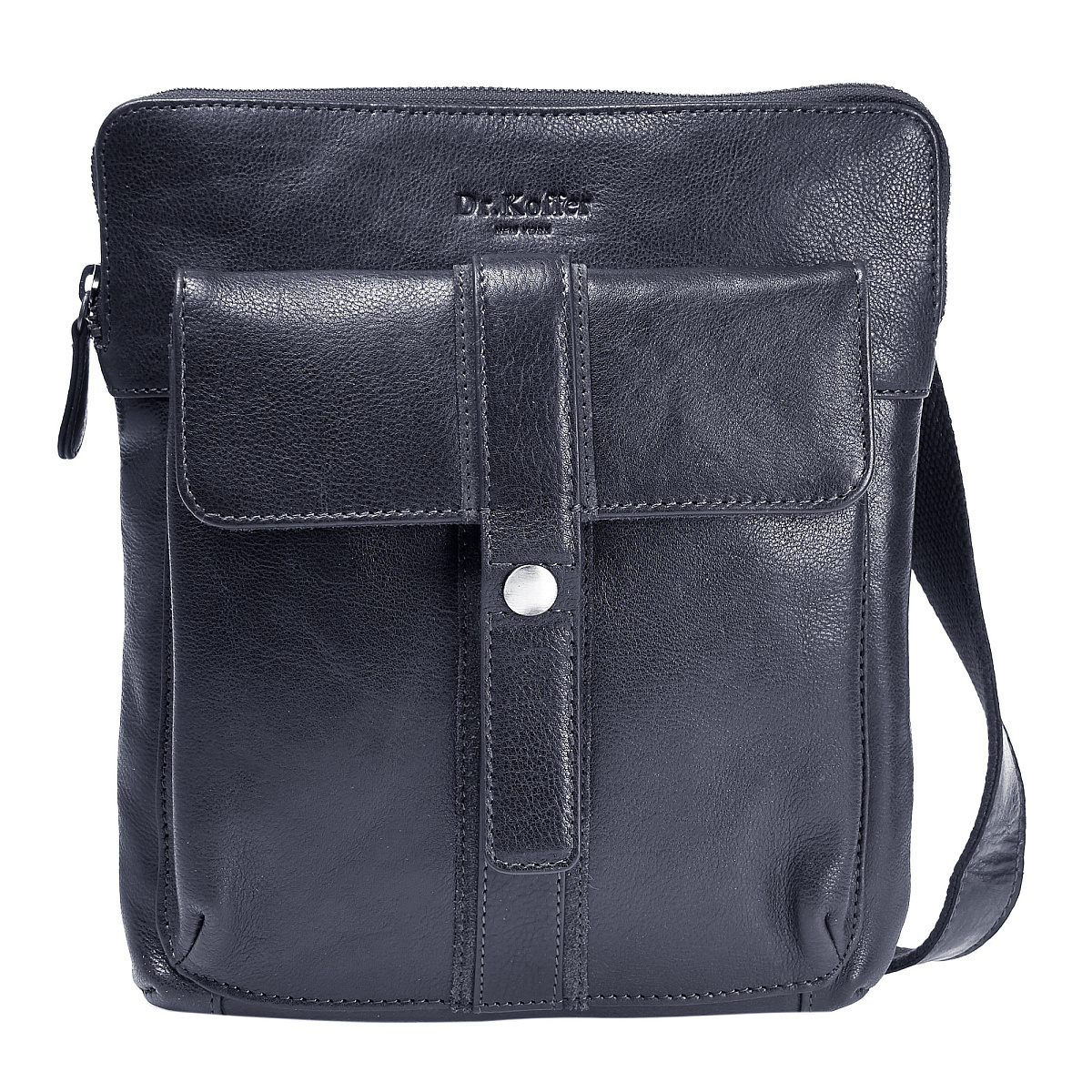 Сумка через плечо Dr.Koffer из натуральной кожи синяя