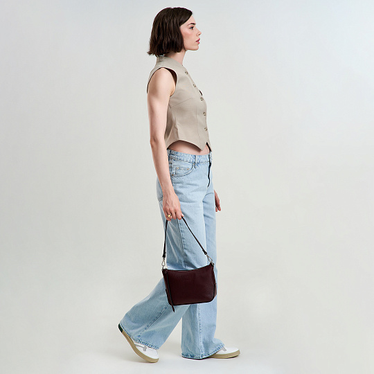 Женская сумка Dr. Koffer из натуральной кожи бордовая