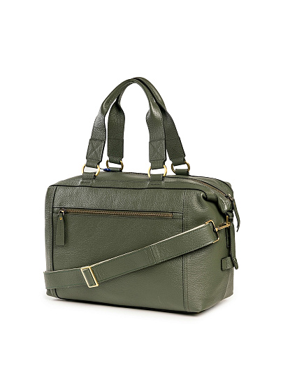 Дорожная сумка Dr. Koffer из натуральной кожи зеленая