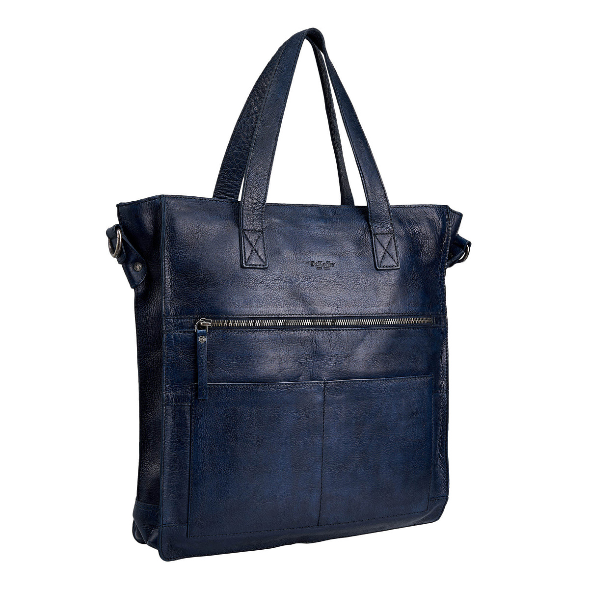 Деловая сумка Dr.Koffer из натуральной кожи синяя