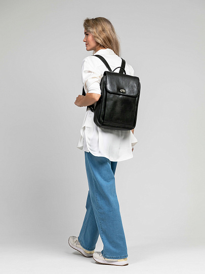 Рюкзак Dr.Koffer из натуральной кожи черный