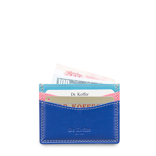 Кредитница Dr.Koffer из натуральной кожи синяя