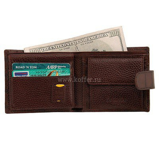 Портмоне Dr.Koffer из натуральной кожи коричневое