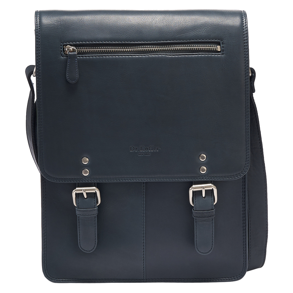 Сумка через плечо Dr.Koffer из натуральной кожи синяя