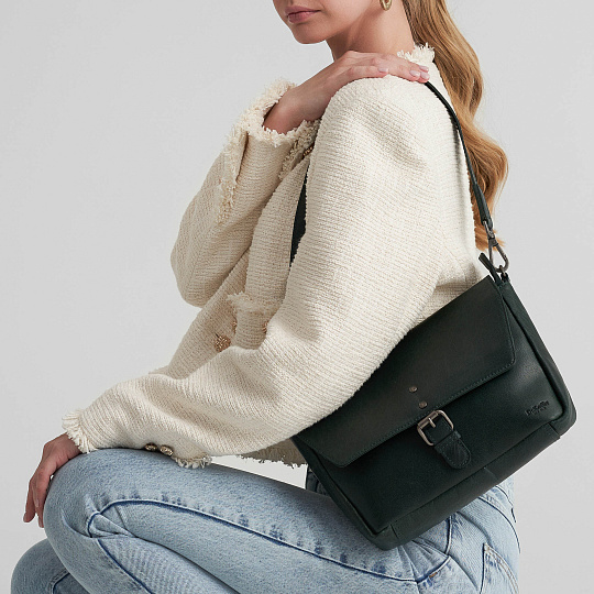 Женская сумка Dr.Koffer из натуральной кожи зеленая