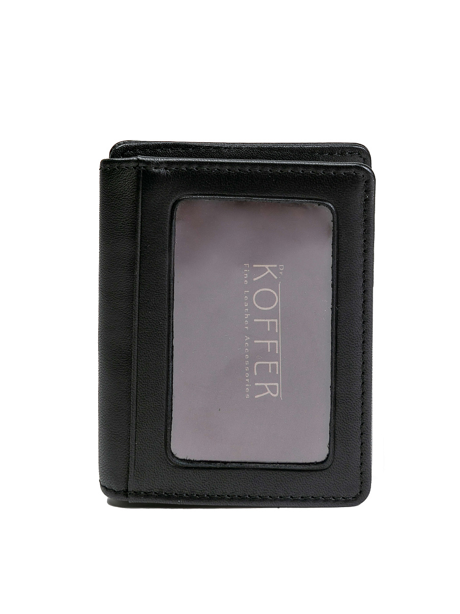 Визитница Dr.Koffer из натуральной кожи черная