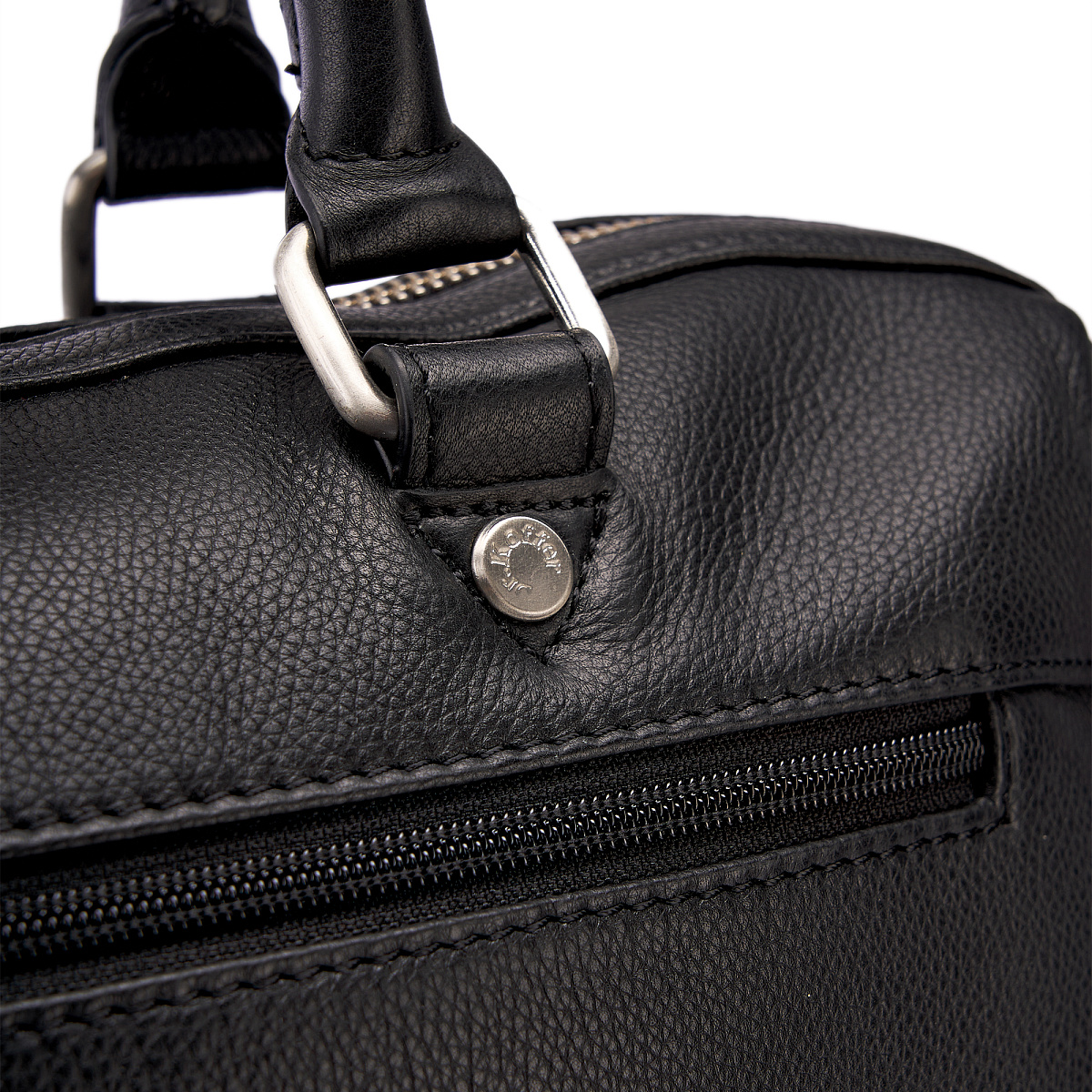 Деловая сумка Dr.Koffer из натуральной кожи черная