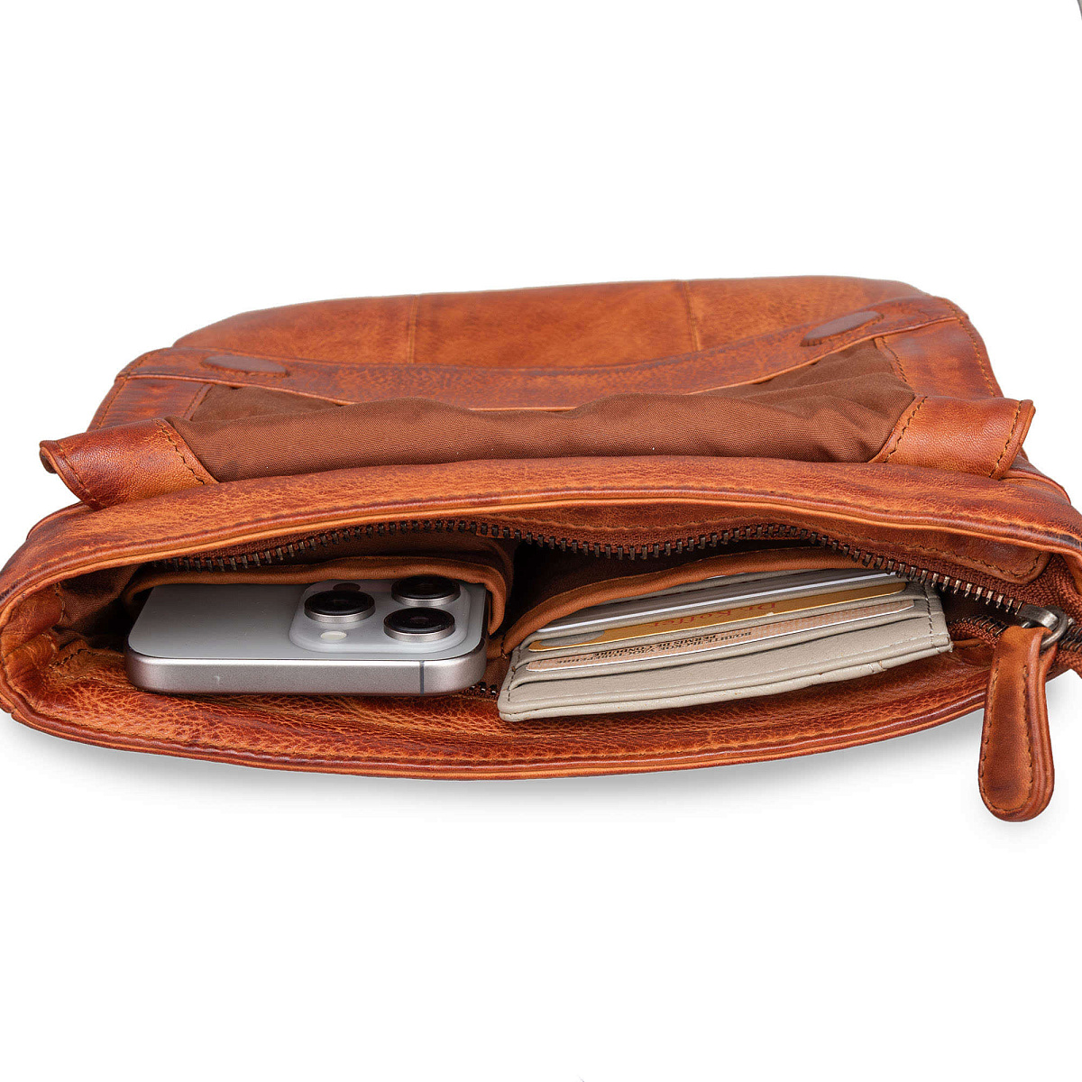 Сумка через плечо Dr.Koffer из натуральной кожи коричневая