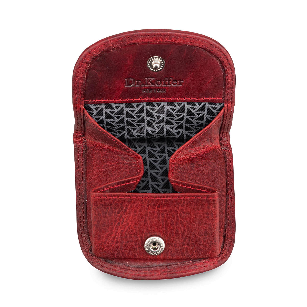 Монетница Dr.Koffer из натуральной кожи бордовая