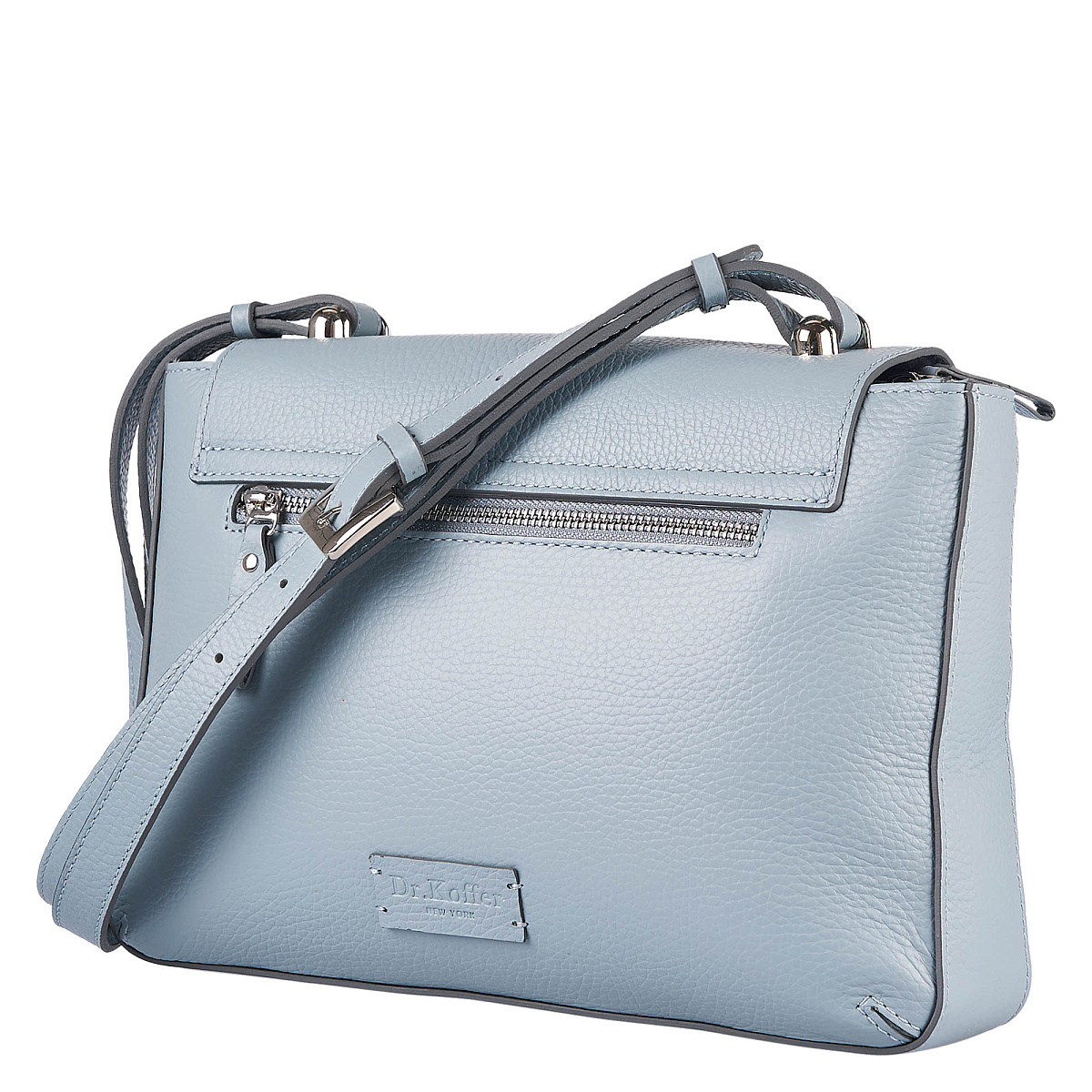 Женская сумка Dr. Koffer из натуральной кожи голубая
