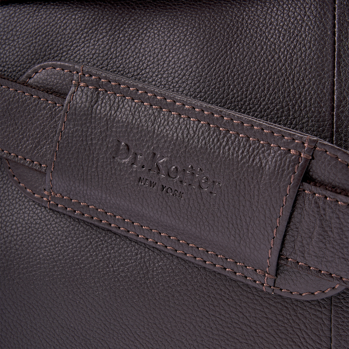 Деловая сумка Dr.Koffer из натуральной кожи темно-коричневая