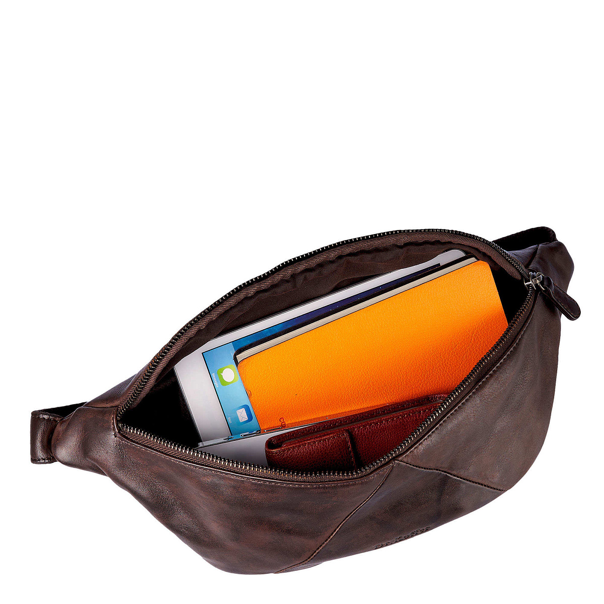 Сумка на пояс Dr. Koffer из натуральной кожи коричневая