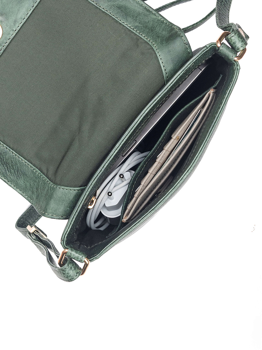 Женская сумка Dr. Koffer из натуральной кожи зеленая