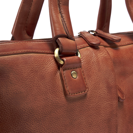 Деловая сумка Dr.Koffer из натуральной кожи коричневая