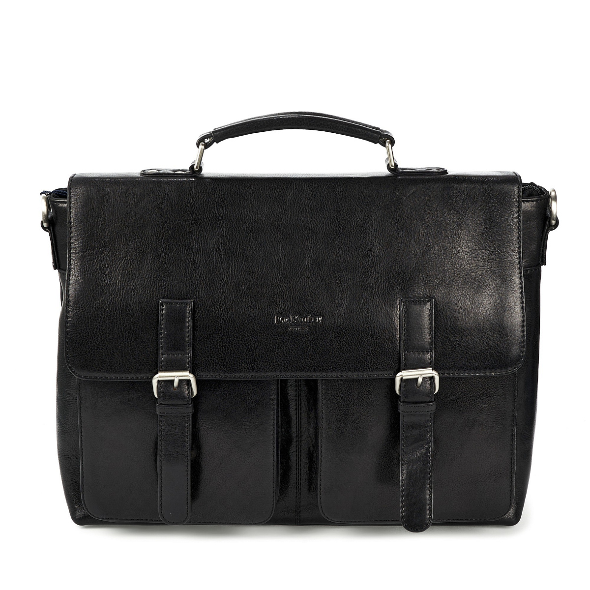 Портфель Dr.Koffer из натуральной кожи черный