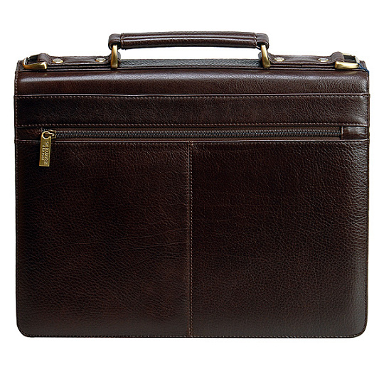 Портфель Dr.Koffer из натуральной кожи темно-коричневый