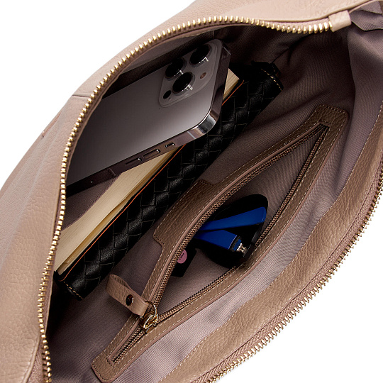 Женская сумка  Dr. Koffer из натуральной кожи бежевая