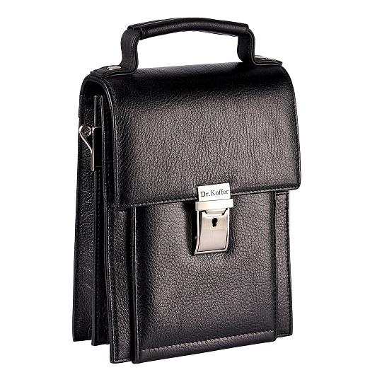 Сумка через плечо Dr.Koffer из натуральной кожи черная