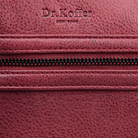 Сумка через плечо Dr.Koffer из натуральной кожи красная