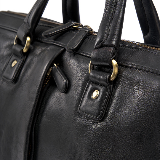 Деловая сумка Dr.Koffer из натуральной кожи черная