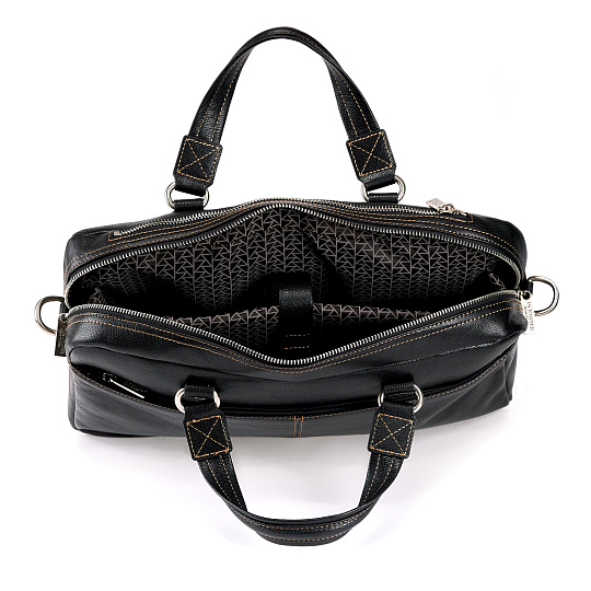 Деловая сумка Dr.Koffer из натуральной кожи черная