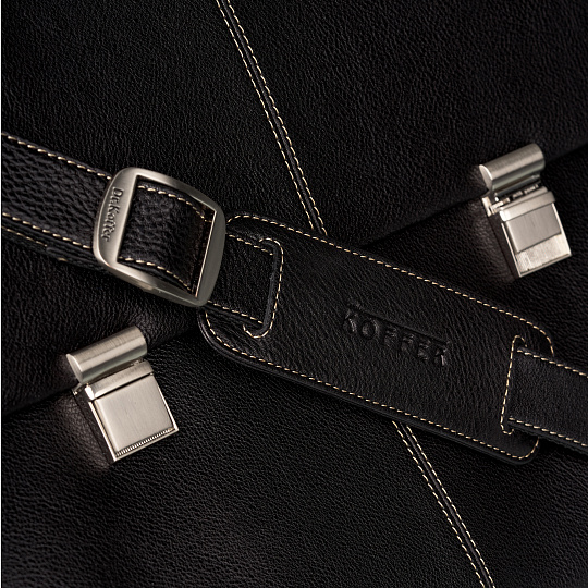 Портфель Dr.Koffer из натуральной кожи черный