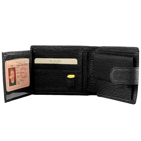 Портмоне Dr.Koffer из натуральной кожи черное