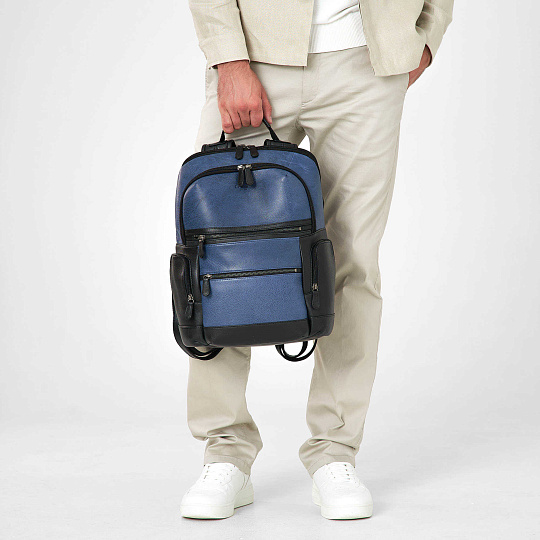 Рюкзак Dr.Koffer из натуральной кожи синий